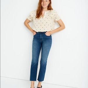 Madewell Cali Demi Boot Cut Raw Hem Preston Wash Jeans 25